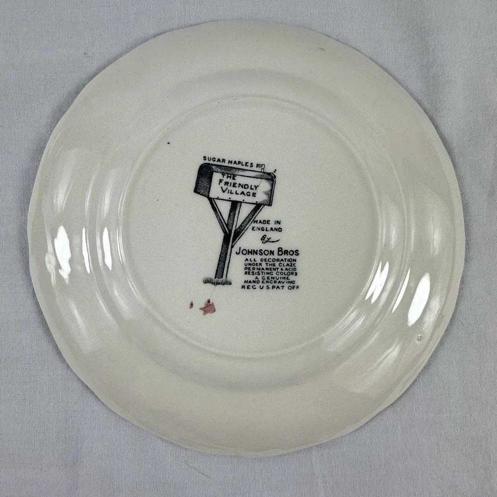 Vintage 4 Johnson Bros Plates Friendly Village Sugar Maples Bread & Butter 6